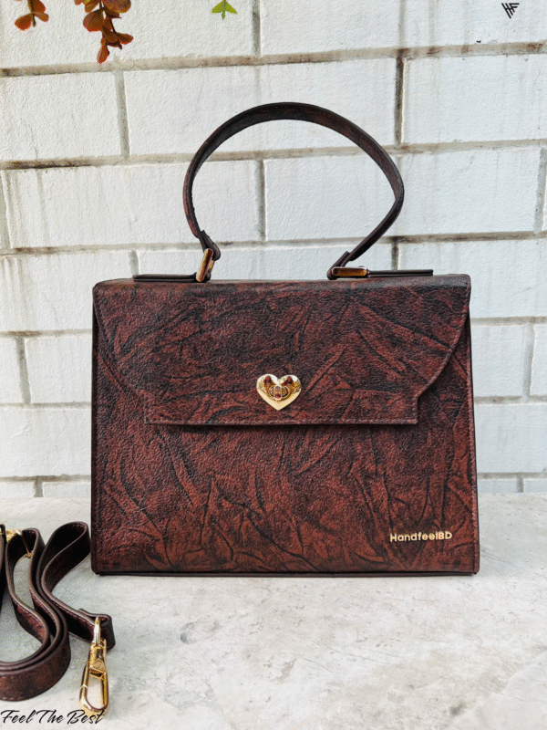 Dark Brown PU Ladies Bag – Stylish, Spacious & Multi-Pocket Handbag for Daily Use.