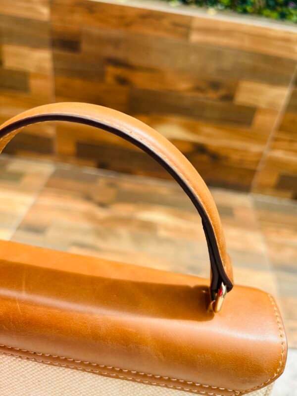Floral Charm Crossbody Bag – Where Leather Meets Jute - Image 5