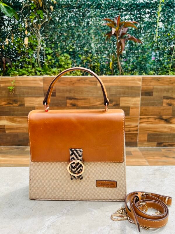 Floral Charm Crossbody Bag – Where Leather Meets Jute
