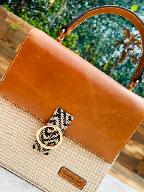 Floral Charm Crossbody Bag – Where Leather Meets Jute - Image 7