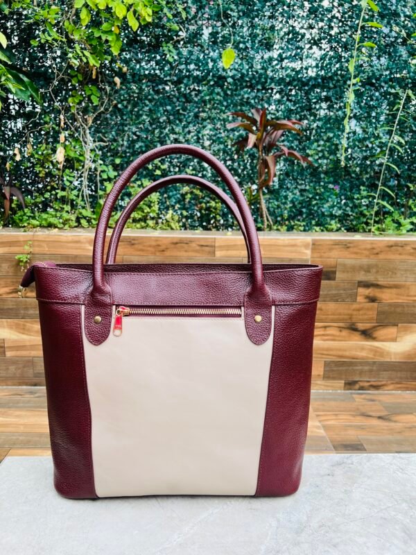 Hand-Painted Leather Floral Tote – Elegance Meets Everyday Utility - Image 4
