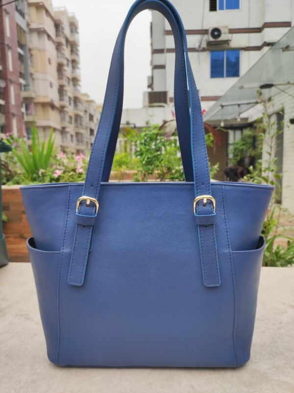 Butterfly Blossom Hand-Painted Leather Tote - Image 5