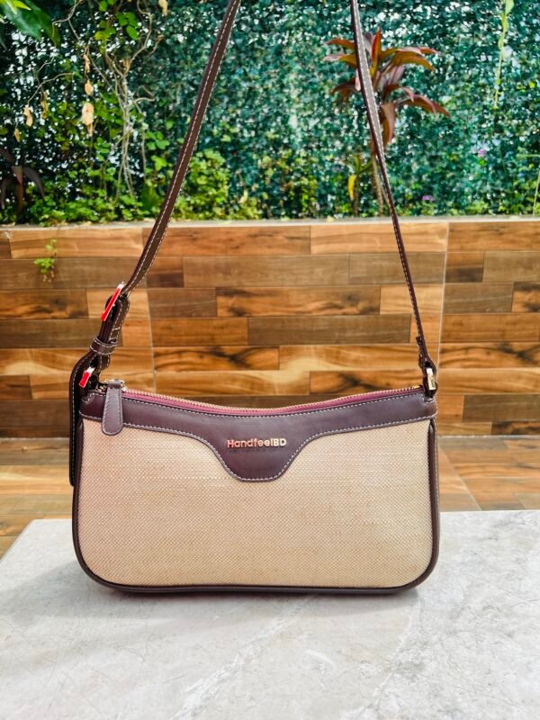 Elegant Leather & Jute Ladies Sling Bag – Bold, Earthy & Stylish