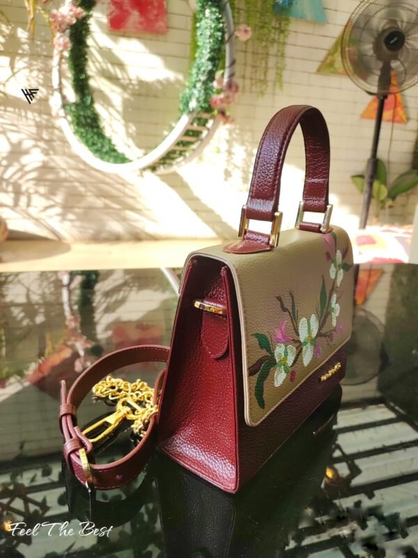 Exquisite Hand-Painted Leather Flower Bag – A Statement of Art & Elegance - Image 3