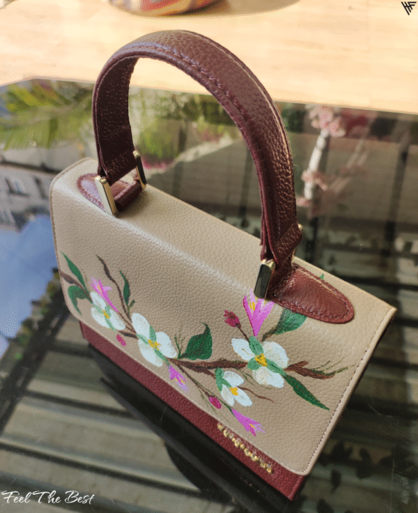 Exquisite Hand-Painted Leather Flower Bag – A Statement of Art & Elegance - Image 2