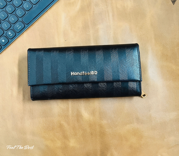 Genuine Leather Long Wallet – Elegant, Textured & Versatile